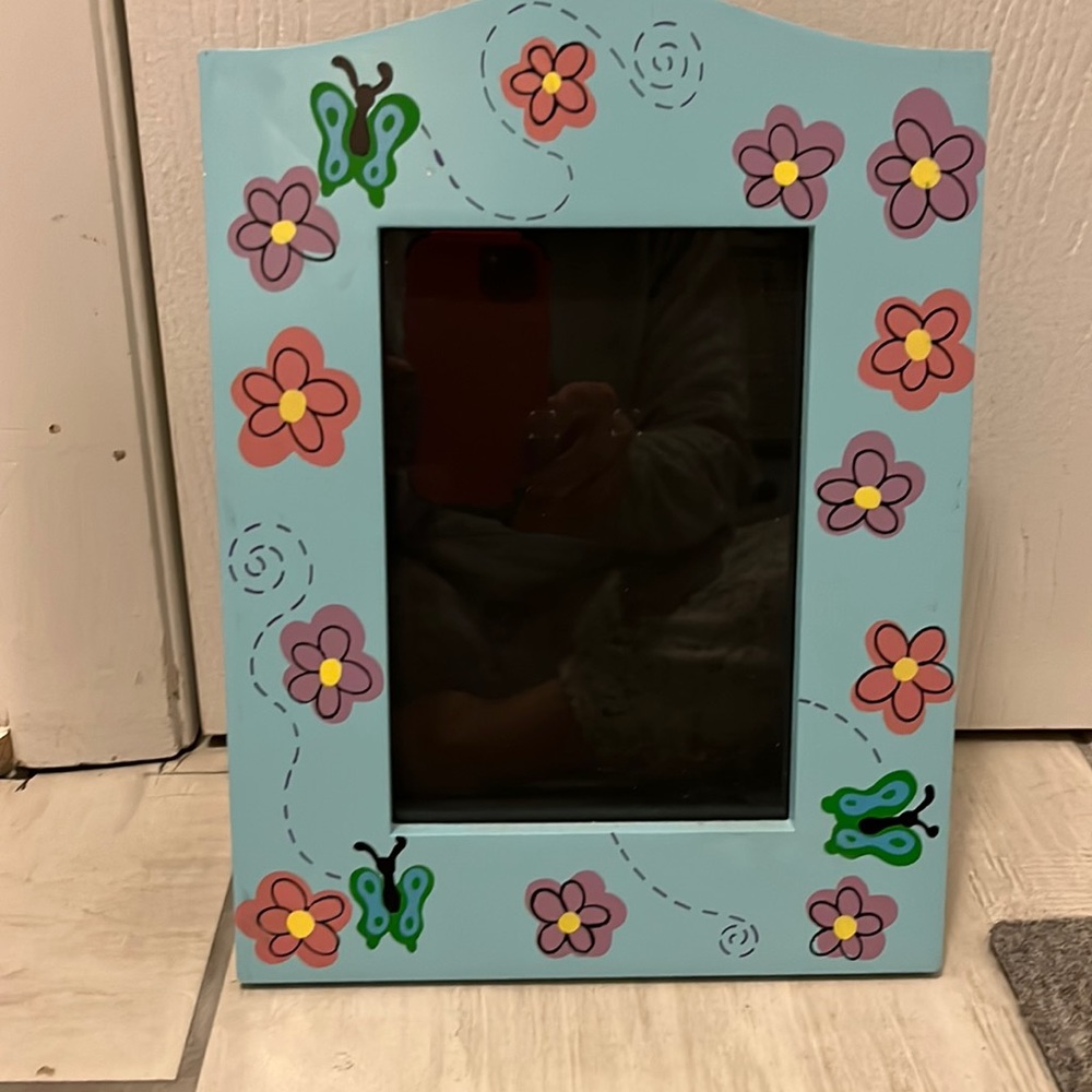 5x7 flower and butterflies frame